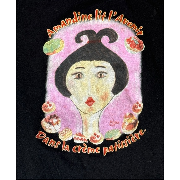 Misia Paris Euro Black + Pink Baby Graphic Girl Baby Tee Size Medium - Picture 3 of 6